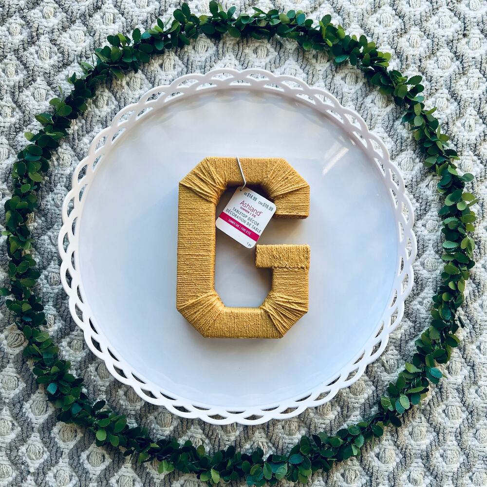 NWT Michaels Golden Yellow Textured Letter "G" Table Top Decor by Ashland